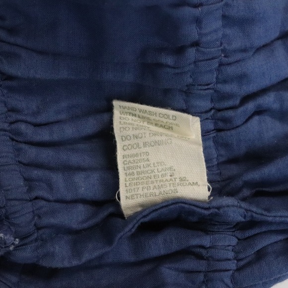 Anthropologie Forever That Girl Embroidered Smocked Waist Top XL Blue‎ Floral - Picture 9 of 10